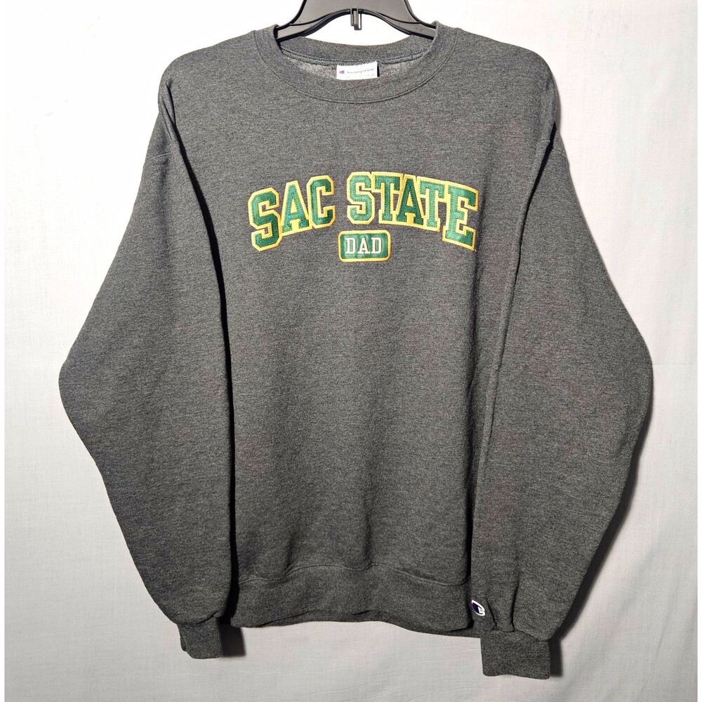 Champion Sweatshirt Mens XL Grey Sacramento Sac State Dad Crewneck Pullover